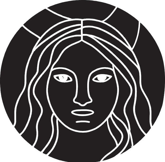 Logotipo geométrico de cara de mujer para un museo de arte contemporáneo