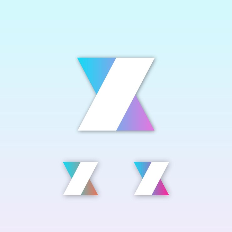 Vector logotipo geométrico en diferentes opciones de color