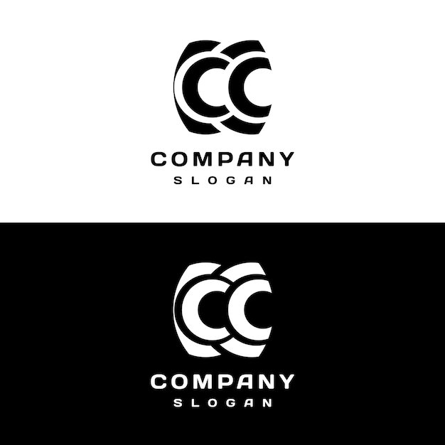 Un logotipo geométrico dual simple para la letra C
