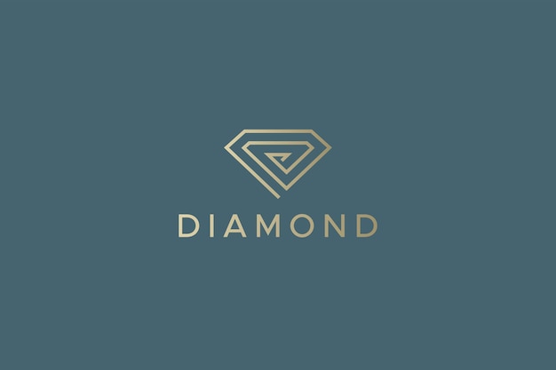 Vector logotipo geométrico de forma de diamante concepto brillante de piedras preciosas de negocios joya industria de la moda