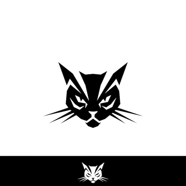 El logotipo geométrico del gato negro
