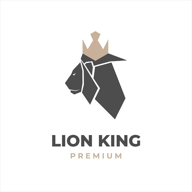 Logotipo geométrico de la ilustración del vector abstracto del Rey León