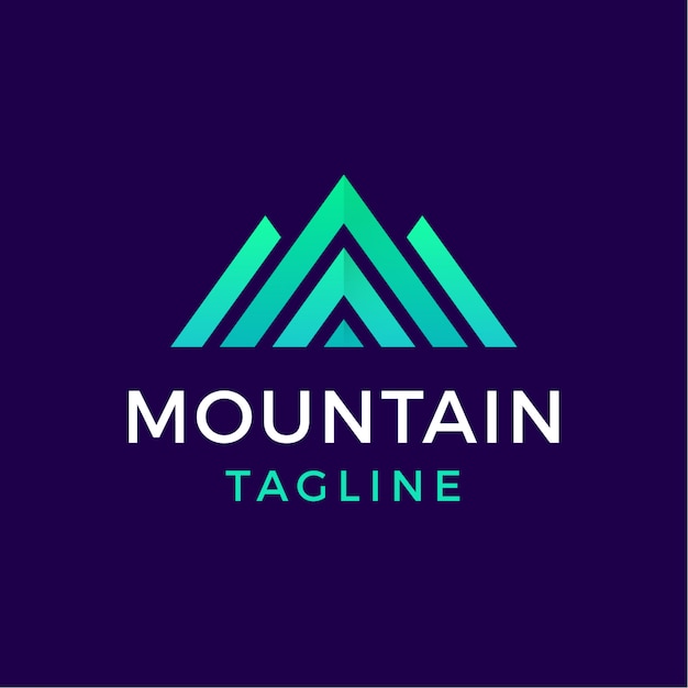 Logotipo geométrico de montaña de estilo moderno