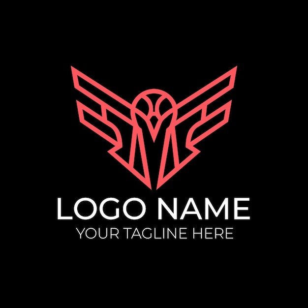 El logotipo geométrico del pájaro