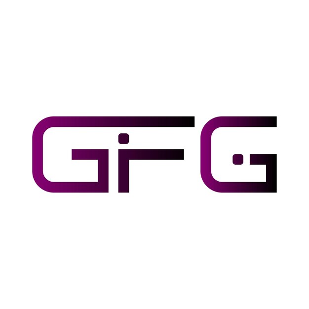 Logotipo de GFG gradiente inicial de monograma diseño vectorial de identidad empresarial de marcas de letras minimalistas modernas
