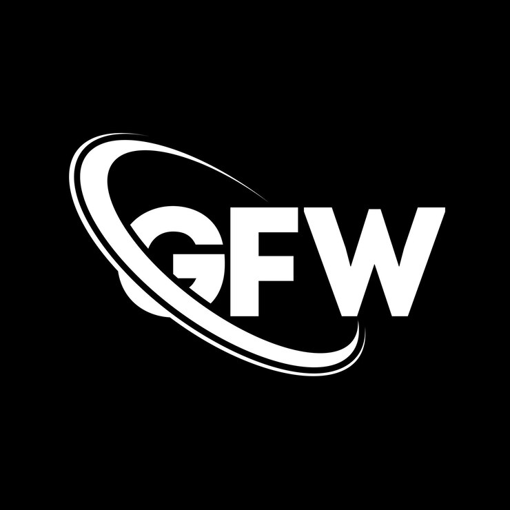 Vector logotipo gfw gfw letra gfw diseño de logotipo de letra iniciales logotipo de gfw vinculado con círculo y mayúscula logotipo de monograma gfw tipografía para negocios tecnológicos y marca inmobiliaria