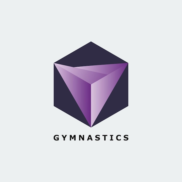 Logotipo de gimnasia y triángulo.
