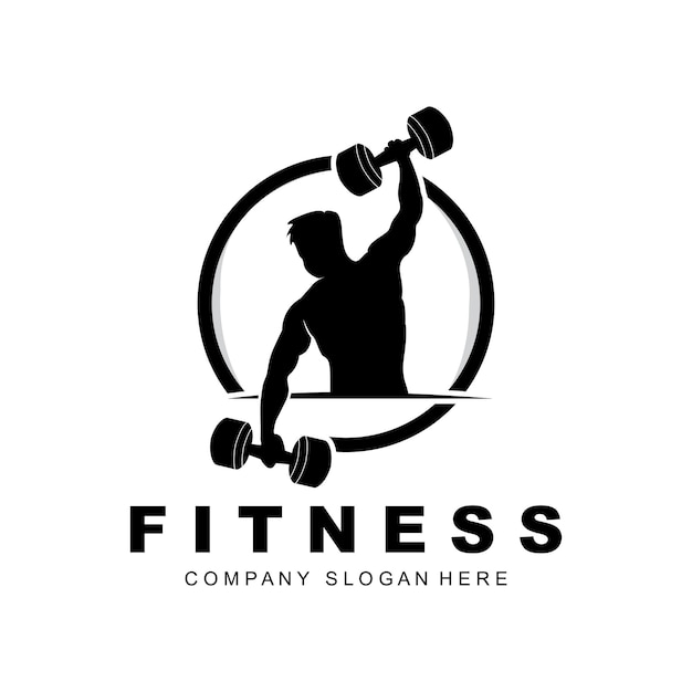 Logotipo de gimnasio Diseño de vectores de logotipo de fitness adecuado para equipos deportivos de fitness Marcas de productos de suplementos corporales de salud corporal