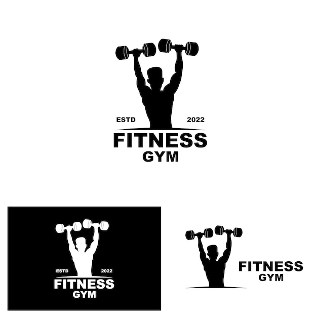 Logotipo de gimnasio Diseño de vectores de logotipo de fitness adecuado para equipos deportivos de fitness Marcas de productos de suplementos corporales de salud corporal