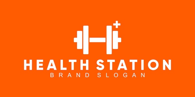 Logotipo del gimnasio con elementos creativos adecuados para el vector premium del logotipo de su negocio
