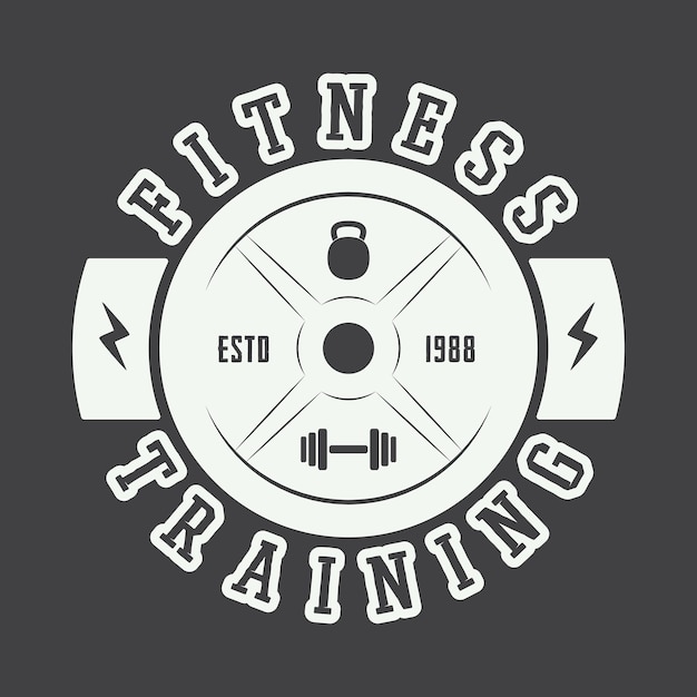 Logotipo de gimnasio en estilo vintage. ilustración vectorial