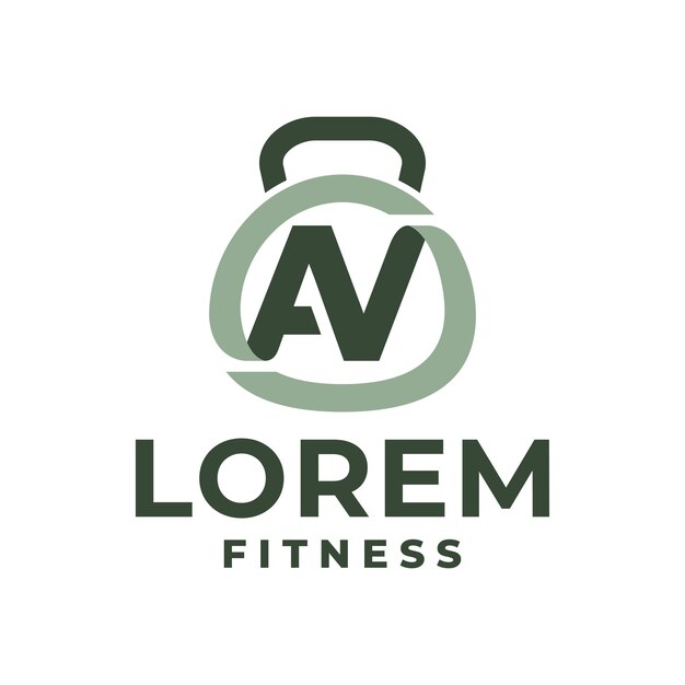 Logotipo de gimnasio con letra AV para el logotipo del gimnasio o cualquier negocio relacionado con el gimnasio y el deporte