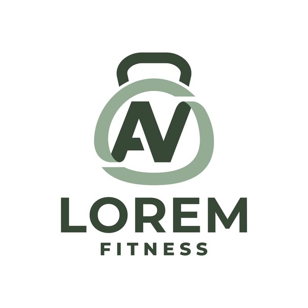 Logotipo de gimnasio con letra av para el logotipo del gimnasio o cualquier negocio relacionado con el gimnasio y el deporte