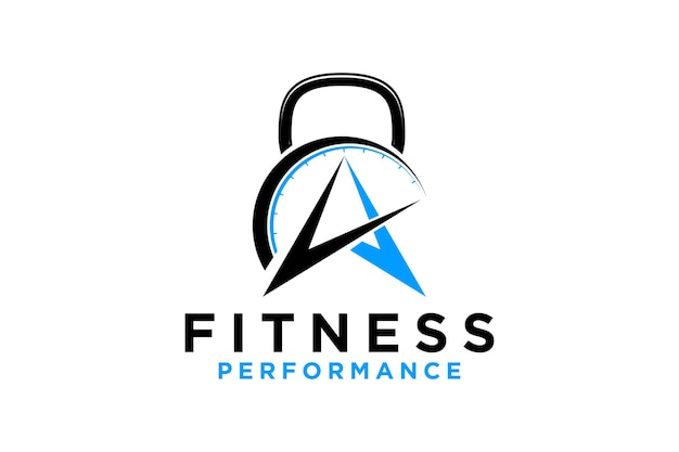 El logotipo del gimnasio con una manivela y la letra inicial A formando un triángulo