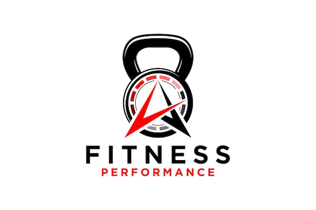 El logotipo del gimnasio con una manivela y la letra inicial A formando un triángulo