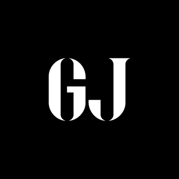 El logotipo de GJ tiene la letra inicial GJ y el monograma en mayúscula GJ.