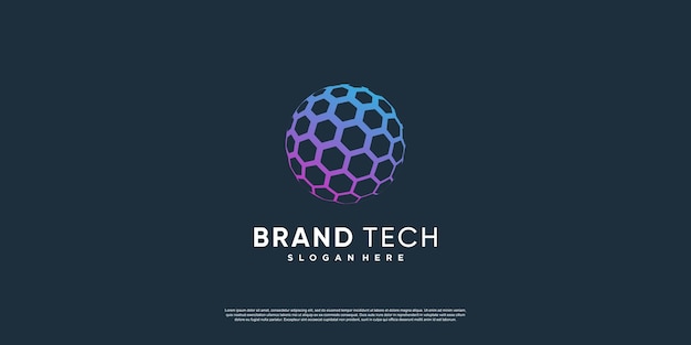 Logotipo de globo con concepto de tecnología moderna Premium Vector parte 2