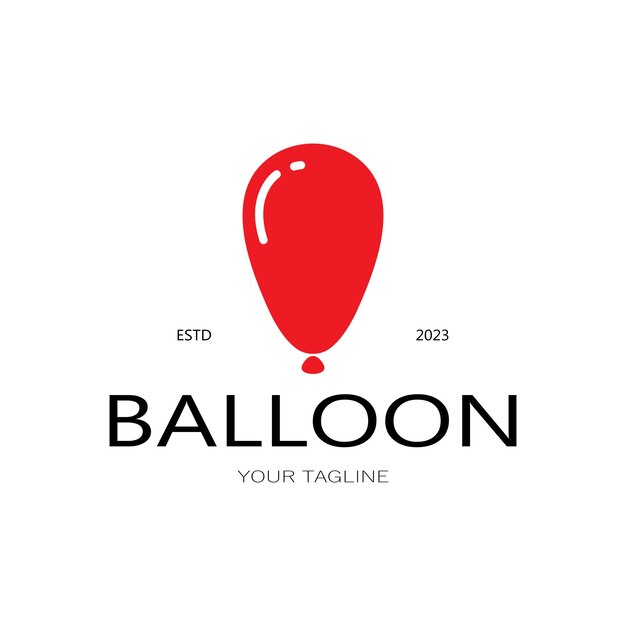 Logotipo de globo simple para niños evento tienda de juguetes cumpleaños vacaciones vector