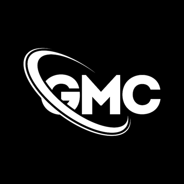 Logotipo de GMC: Diseño de logotipo de letra GMC: Iniciales GMC: Logotipo vinculado con círculo y monograma en mayúsculas Logotipo GMC: Tipografía para negocios tecnológicos y marca inmobiliaria