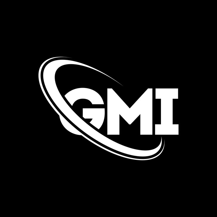Vector logotipo de gmi diseño de logotipo de letra gmi iniciales logotipo gmi vinculado con círculo y monograma en mayúscula logotipo gmi tipografía para negocios tecnológicos y marca inmobiliaria