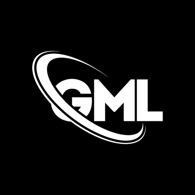 Vector logotipo de gml gml letra gml letra diseño de logotipo iniciales gml logotipo vinculado con círculo y mayúscula monograma logotipo gml tipografía para negocios de tecnología y marca inmobiliaria