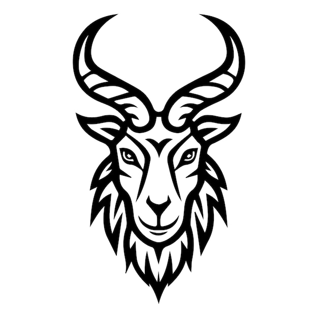 Logotipo de Goat King o icono de línea moderno Arte de línea vectorial y diseño de icono con contorno en negrita