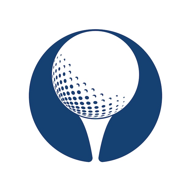 Logotipo de golf con elementos de diseño de pelota.