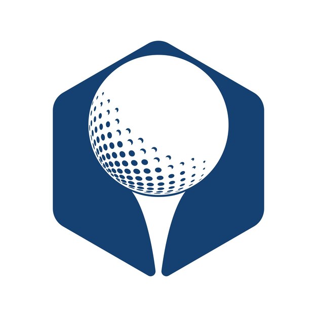 Logotipo de golf con elementos de diseño de pelota