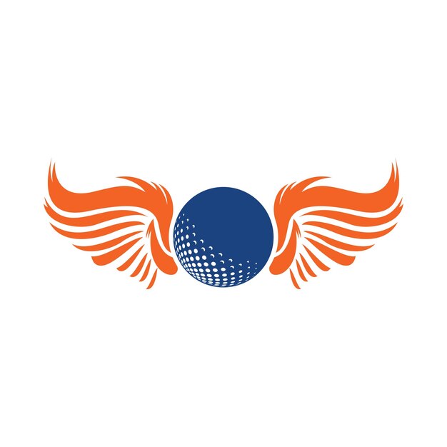 Vector logotipo de golf con elementos de diseño de pelota