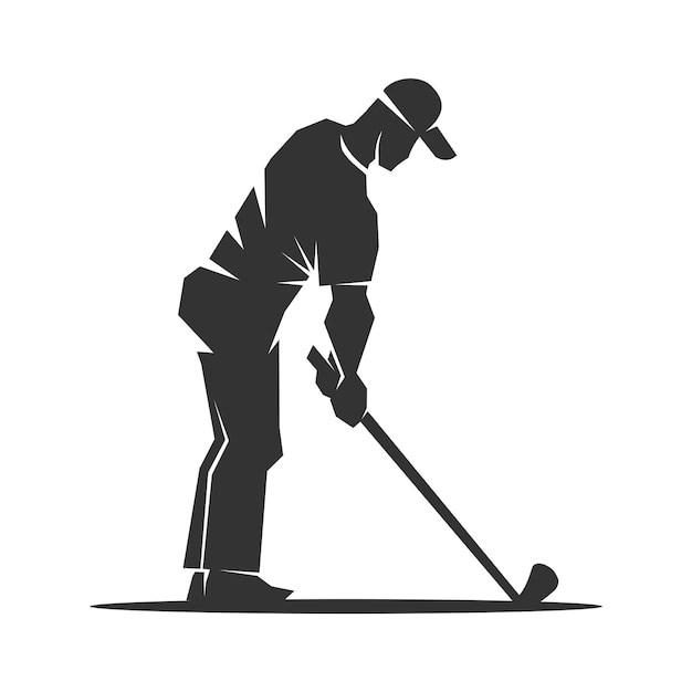 Logotipo de golf Hombre Logotipo de golf Logotipo de golfista Icono Ilustración Identidad de marca