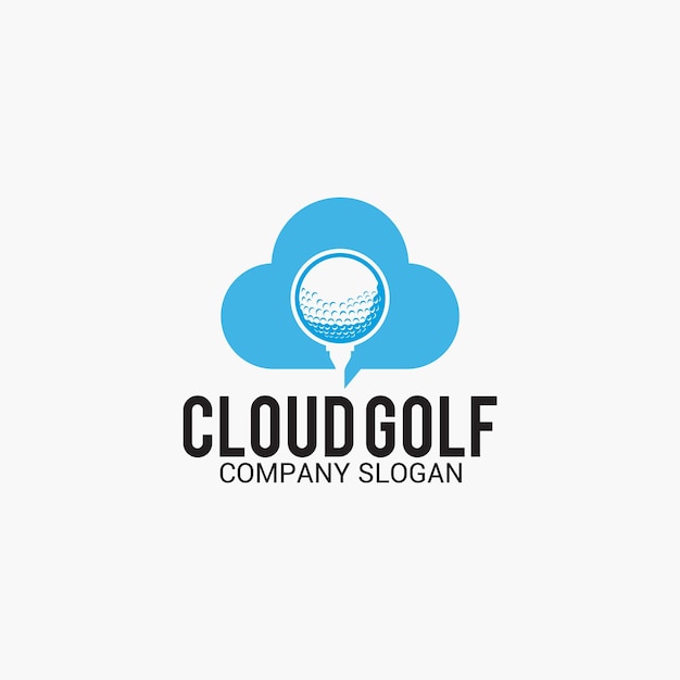 Vector logotipo de golf en la nube