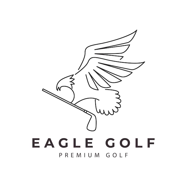Logotipo de golf con patrón de águila símbolo de icono vectorial diseño minimalista