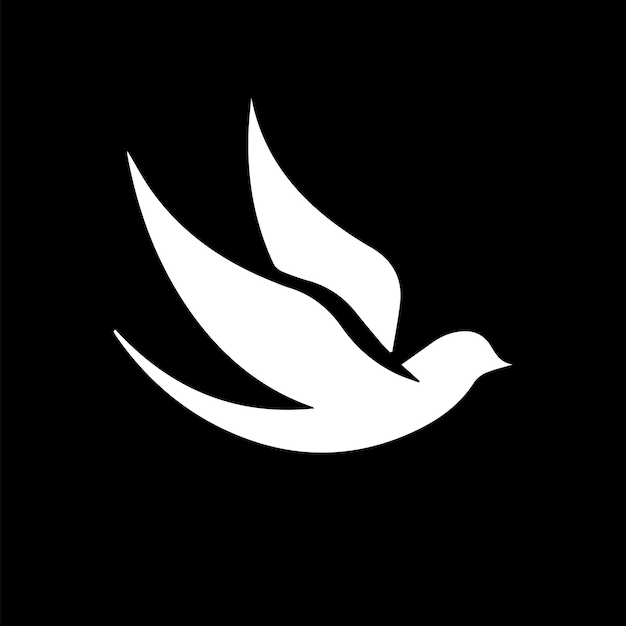 Un logotipo de golondrina negra y dorada