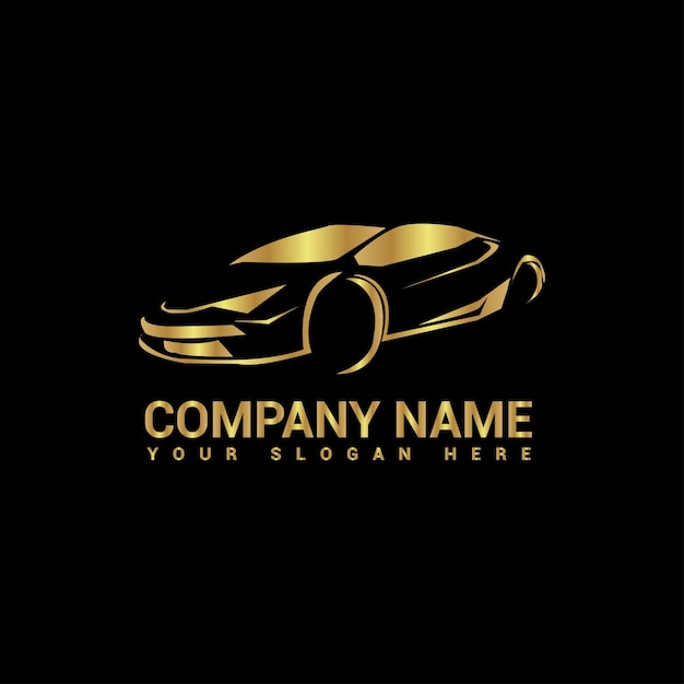 Logotipo de goming de coche dorado de lujo