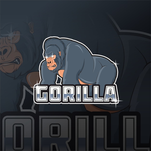 Logotipo de gorilla king mascot e sport