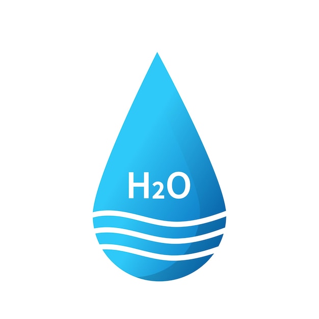 Vector el logotipo de la gota de agua azul h2o