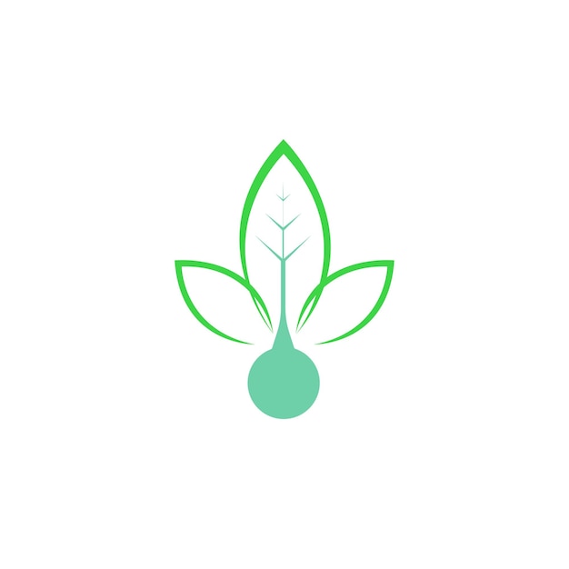 Logotipo de gota de agua y diseño de hoja.