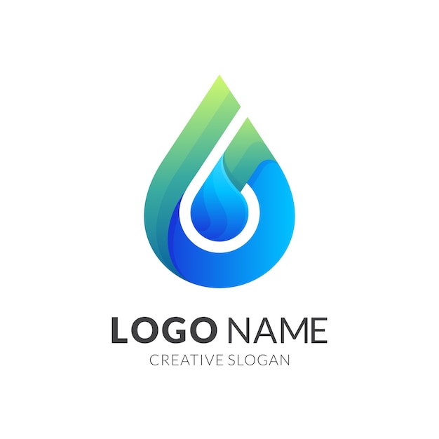 Logotipo de gota de agua con estilo colorido