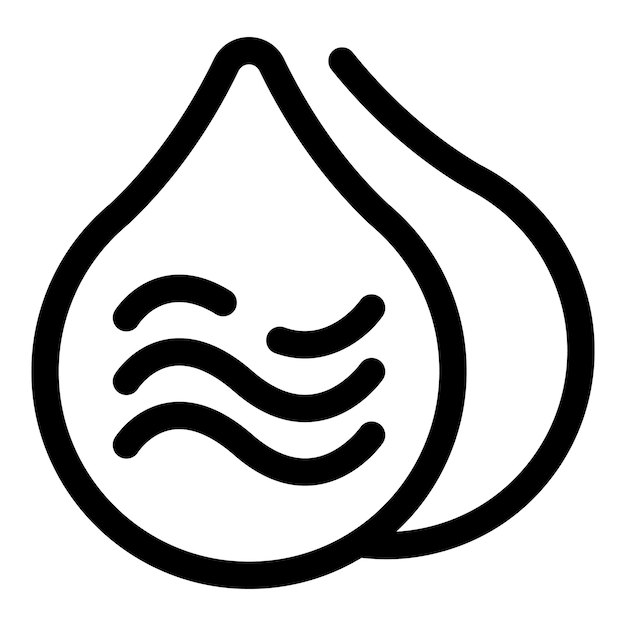 Logotipo de gota de agua que muestra olas en el interior que simbolizan la pureza