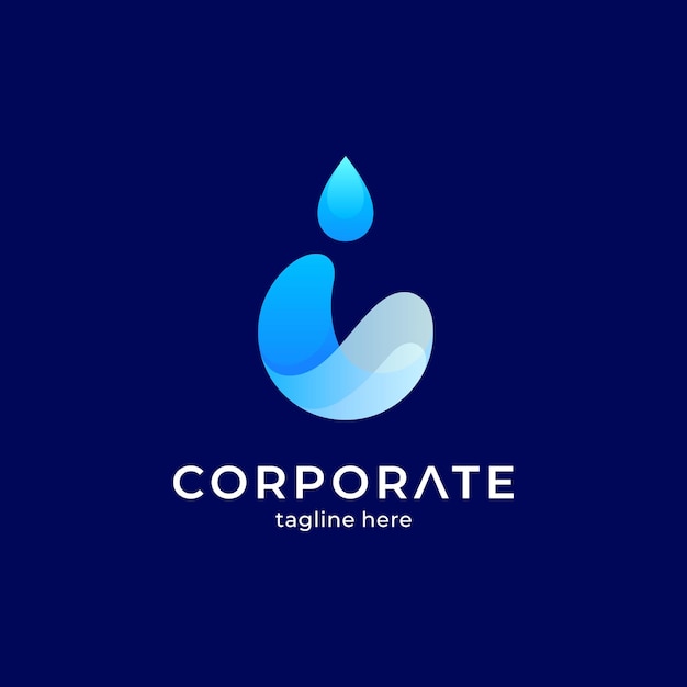 Vector logotipo de gota de agua simple