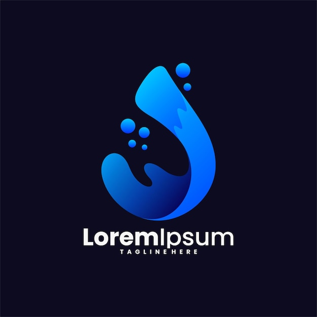 logotipo de gotas de agua en estilo degradado