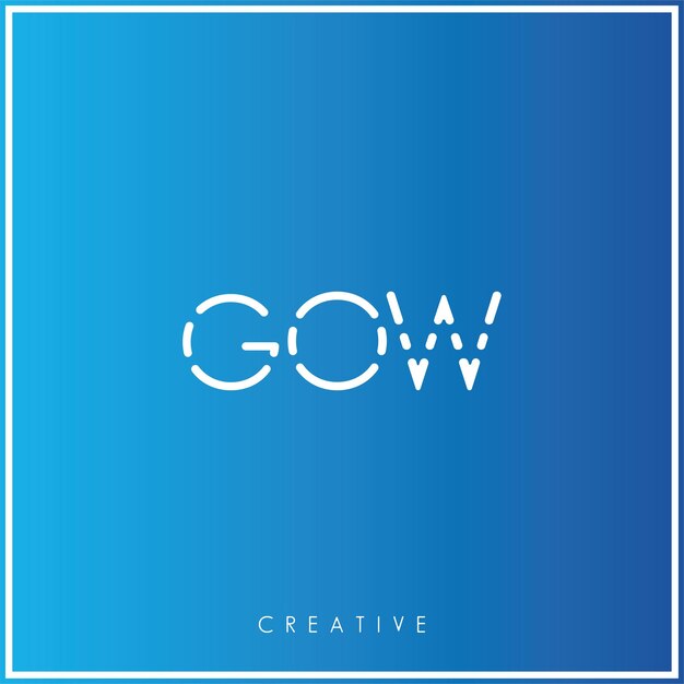 Logotipo de GOW Premium Vector último Diseño de logotipo creativo Ilustración vectorial Monograma Logotipo mínimo