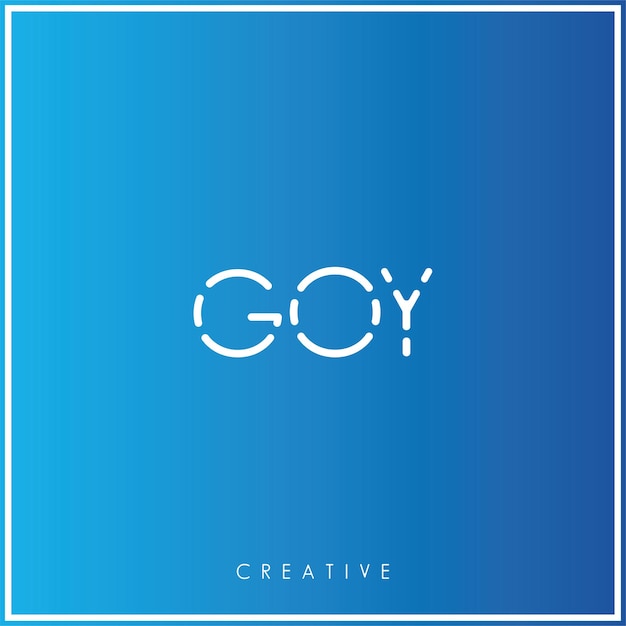 El logotipo de GOY Premium Vector último diseño de logotipo creativo Ilustración vectorial Monograma Logotipo mínimo