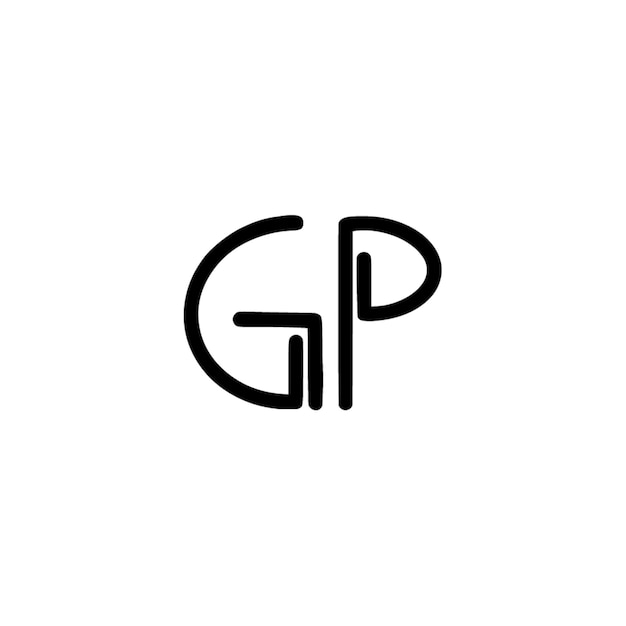 El logotipo de GP se compone de un monograma, una letra, un texto, un nombre, un símbolo, un logotipo monocromático, un carácter alfabético y un logotipo simple.