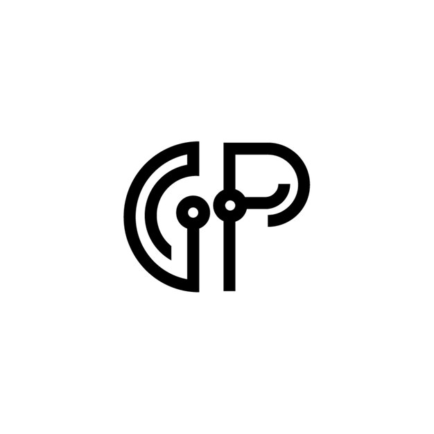 El logotipo de GP se compone de un monograma, una letra, un texto, un nombre, un símbolo, un logotipo monocromático, un carácter alfabético y un logotipo simple.