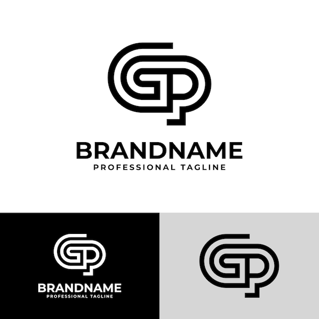 Logotipo GP de iniciales modernas adecuado para empresas con iniciales GP o PG