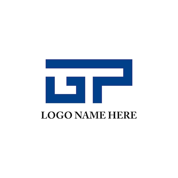 El logotipo de GP, la letra, el monograma, el logotipo azul, el logo moderno, el logo de negocios, el logo creativo.