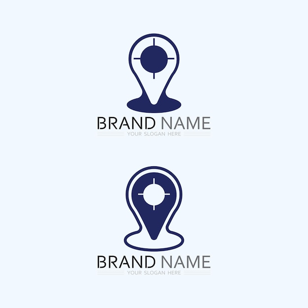 El logotipo GPS y MAP, el navegador, el signo de ubicación, el símbolo de diseño, la ilustración vectorial.