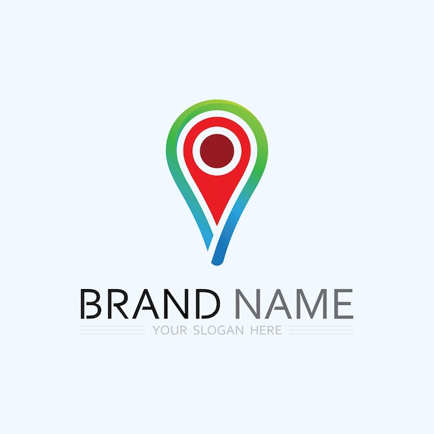 El logotipo GPS y MAP, el navegador, el signo de ubicación, el símbolo de diseño, la ilustración vectorial.