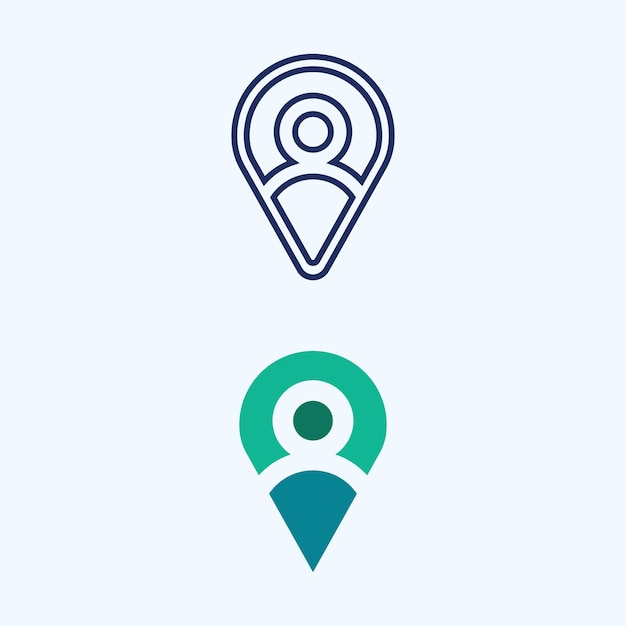 El logotipo GPS y MAP, el navegador, el signo de ubicación, el símbolo de diseño, la ilustración vectorial.